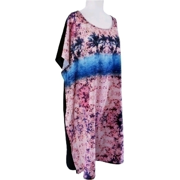 ELOQUII TROPICAL PALM KIMONO DRESS SZ 16 1X - Picture 3 of 6
